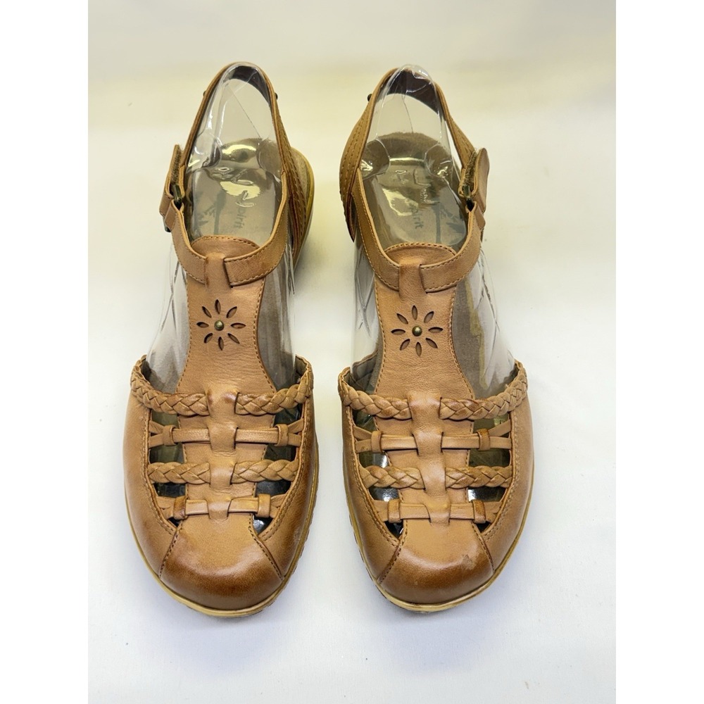 Easy Spirit Espedrine Sandals Tan T-Strap Low Heel Women's Size 7M - Picture 2 of 13